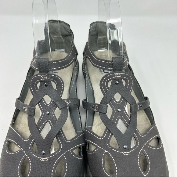 JBU by Jambu Sydney Charcoal Gray Flat T Strap Memory Foam Sandals Size 9 - Picture 5 of 12